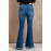 Frayed Hem Flared Denim Jeans