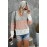 Pink Color Block Knitted Cut Out Pullover Sweater